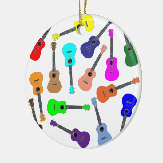 RegenbogenUkulele Keramik Ornament (Links)