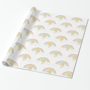 Regenbogenunicorn-Glitzer-Verpackungs-Papier Geschenkpapier