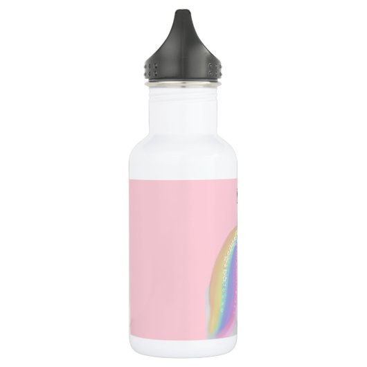 Regenbogenunicorn-niedlicher rosa personalisierter edelstahlflasche (Links)