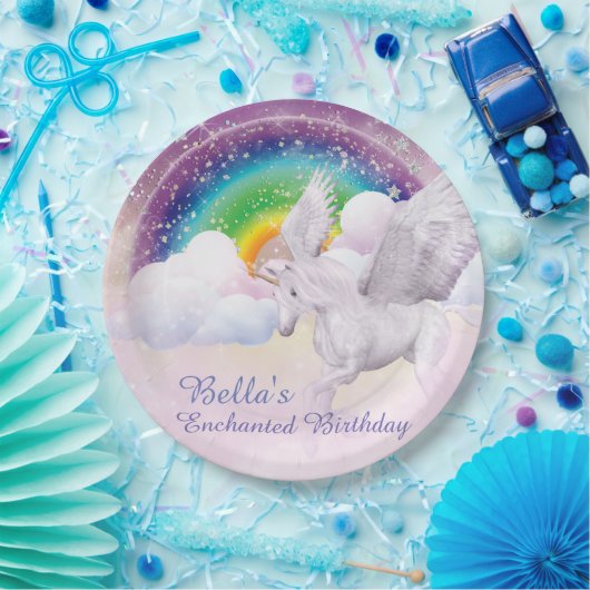 Regenbogenunicorn-Papier-Teller Pappteller (Party)