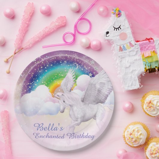 Regenbogenunicorn-Papier-Teller Pappteller (Party)