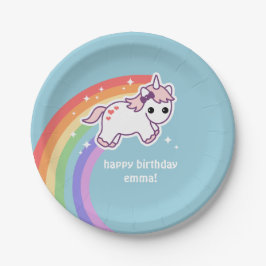 Regenbogenunicorn-Party Pappteller