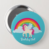 Regenbogenunicorn-personalisierter Button (Vorne & Hinten)
