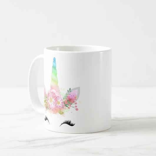 Regenbogenunicorn-Tasse Kaffeetasse (Vorderseite Links)