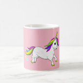 RegenbogenUnicorn und Blumen rosa Tasse (Mittel)