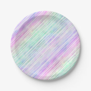 Regenbogenverlauf gestreifte Pinselstriche: Pappteller