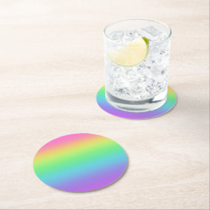 Regenbogenverlauf  runder pappuntersetzer