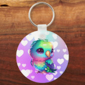 Regenbogenvogel & Herz Schlüsselanhänger (Vorderseite)