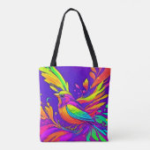 Regenbogenvogel im Cartoon Land Tasche (Rückseite)