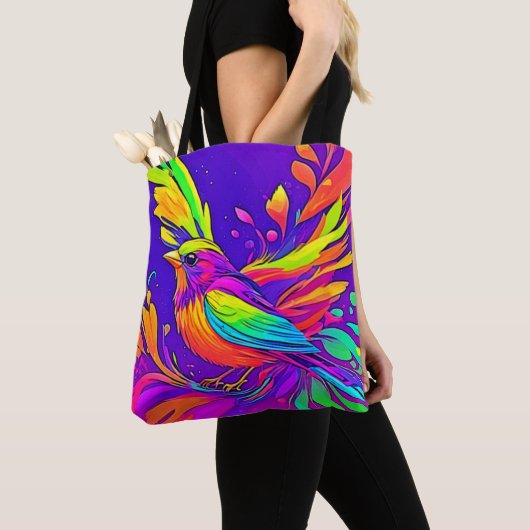 Regenbogenvogel im Cartoon Land Tasche (Von Nahem)