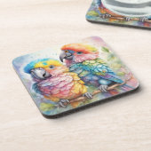Regenbogenvögel Papageien 1 Getränkeuntersetzer (Linke Seite)