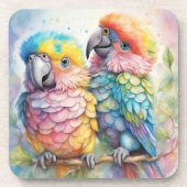 Regenbogenvögel Papageien 1 Getränkeuntersetzer (Vorderseite)