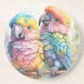 Regenbogenvögel Papageien 1 Getränkeuntersetzer (Vorne)