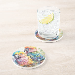 Regenbogenvögel Papageien 1 Getränkeuntersetzer