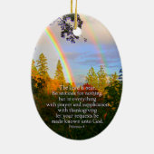 Regenbogenwald Christliche Schrift Bibel Verse Keramik Ornament (Hinten)