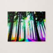 Regenbogenwald mit Silhouette Puzzle (Horizontal)