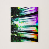 Regenbogenwald mit Silhouette Puzzle (Vertikal)