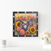 Regenbogenwald Quadratische Wanduhr (Zuhause)