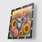 Regenbogenwald Quadratische Wanduhr (Winkel)