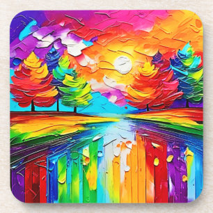 Regenbogenwald-Sonnenuntergangsträume Getränkeuntersetzer