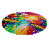 Regenbogenwald-Sonnenuntergangsträume Schneidebrett (Ecke)