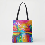 Regenbogenwald-Sonnenuntergangsträume Tasche (Vorderseite)