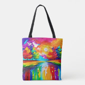 Regenbogenwald-Sonnenuntergangsträume Tasche (Rückseite)