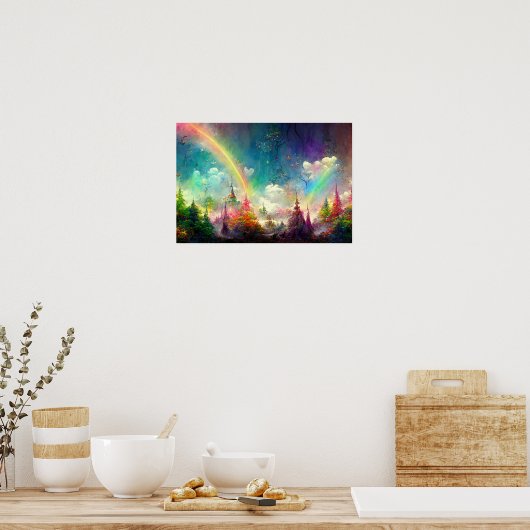 Regenbogenwälder Gelobtes Land Poster (Küche)