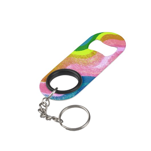 Regenbogenwälder Mini Flaschenöffner (Rückseite Schrägansicht)