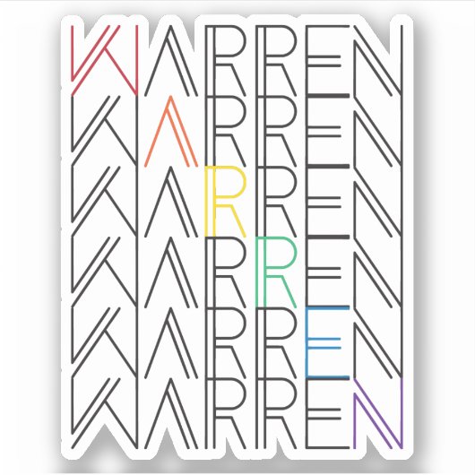 Regenbogenwarentexte Aufkleber (Vorderseite)