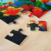Regenbogenwasserfall mit Vogel und Schmetterlingen Puzzle (Seite)