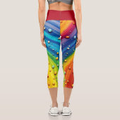 Regenbogenwassertropfen Capri Leggings (Rückseite)