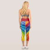 Regenbogenwassertropfen Capri Leggings (Rückseite)