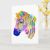 Regenbogenwatercolor-Farben-SpritzerZebra danken Karte (Gelbe Blume)