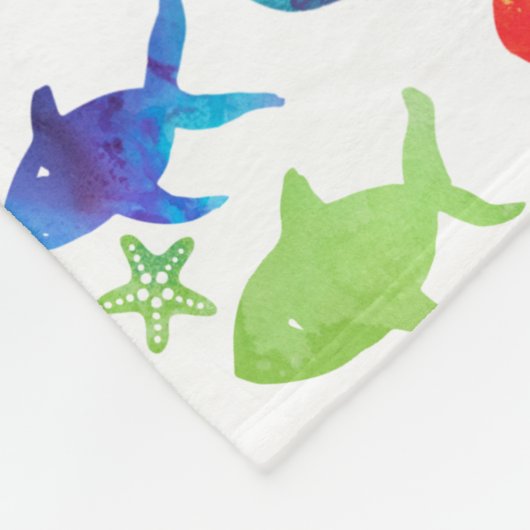 RegenbogenWatercolor unter der Seekrabbe Fleecedecke (Ecke)