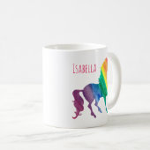 RegenbogenWatercolorunicorn-hübsches Kaffeetasse (VorderseiteRechts)