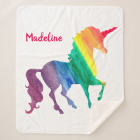 RegenbogenWatercolorunicorn-Silhouette-Mädchen