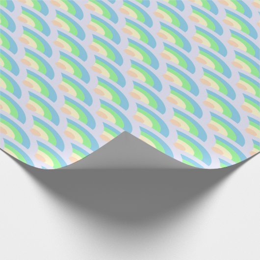 Regenbogenwaves Pastel Geschenkpapier (Ecke)