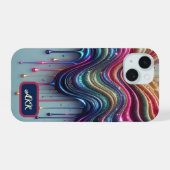 Regenbogenwelle iPhone 15 Hülle (Rückseite (Horizontal))