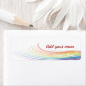 Regenbogenwelle mit rotem Namen (Insitu)