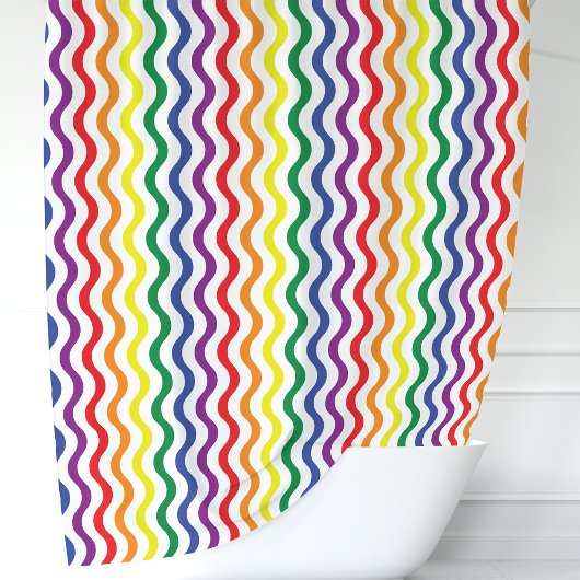 Regenbogenwellen Duschvorhang