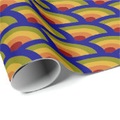 Regenbogenwellen erdig geschenkpapier (Rolleneckpunkt)