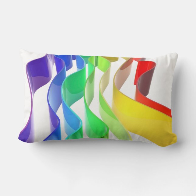 Regenbogenwellen Lendenkissen (Rückseite)