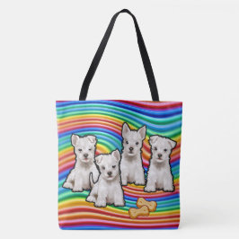 Regenbogenwelpen große Taschen-Tasche Tasche