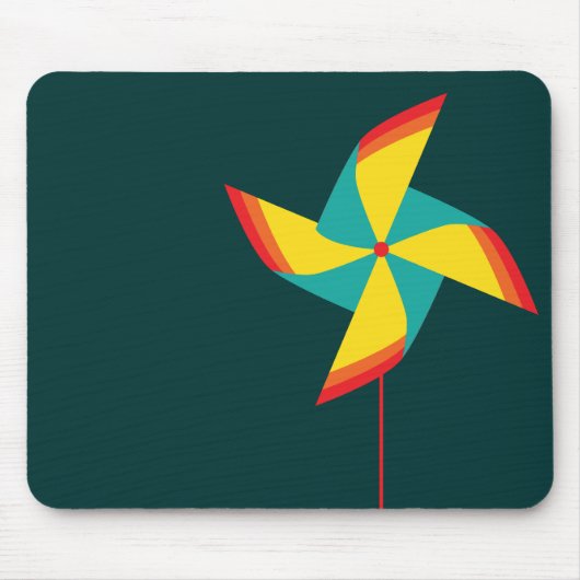 Regenbogenwindrad Mousepad (Vorne)