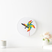 Regenbogenwindrad Runde Wanduhr (Zuhause)