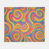 Regenbogenwirbel Abstrakte Lebendige Energie Fleecedecke (Vorderseite (Horizontal))