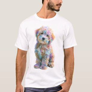 Regenbogenwirbel-Maltipoo-Welpen-Männer T-Shirt
