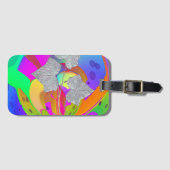 Regenbogenwirbel mit Blättern Gepäckanhänger (Vorderseite (Horizontal))