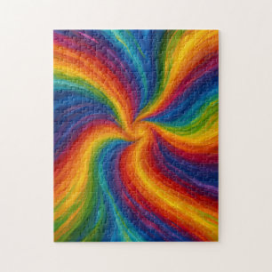 Regenbogenwirbel-Texturmalerei Puzzle